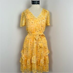 Simply Vera VERAWANG Yellow Flowy Ruffled Dress size XS (27)